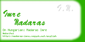 imre madaras business card